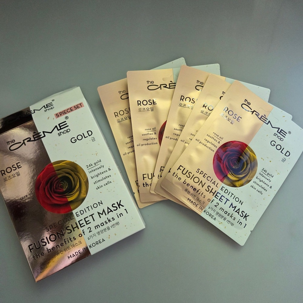 The Creme Shop Rose & 24k Gold Fusion Sheet Mask 5 Piece Set Special Edition - Picture 3 of 3
